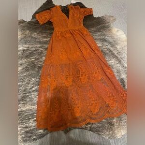 Amazon Rust orange lace dress
